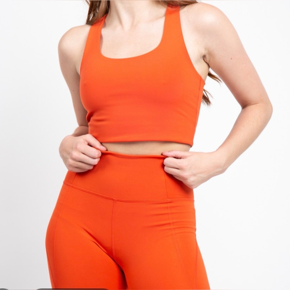 Girlfriend Collective Paloma Orange Sports Bra xs
